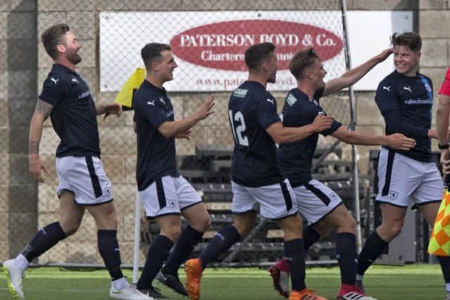 Kevin Nisbet celebrates scoring for Raith. Pic: SNS/Paul Devlin