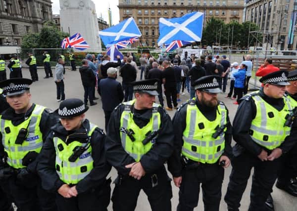 Fifty people took part in the SDL demonstration. Picture: John Devlin