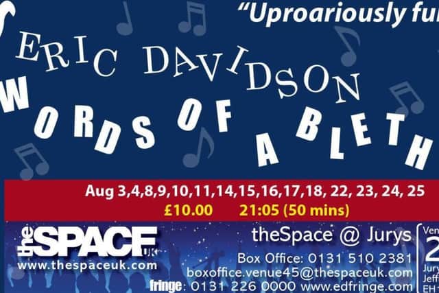 Fringe poster for Eric Davidson's show this year.