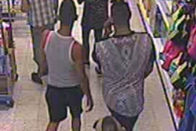 Police have released this photo of three men they would like to speak to after a three-year-old boy was seriously injured in a suspected acid attack in a Worcester shop yesterday afternoon (Saturday 21 July). Picture: Worcester Police