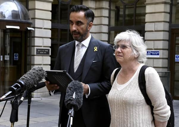 Clara Ponsati outside court with her lawyer Aamer Anwar. Picture: Lisa Ferguson