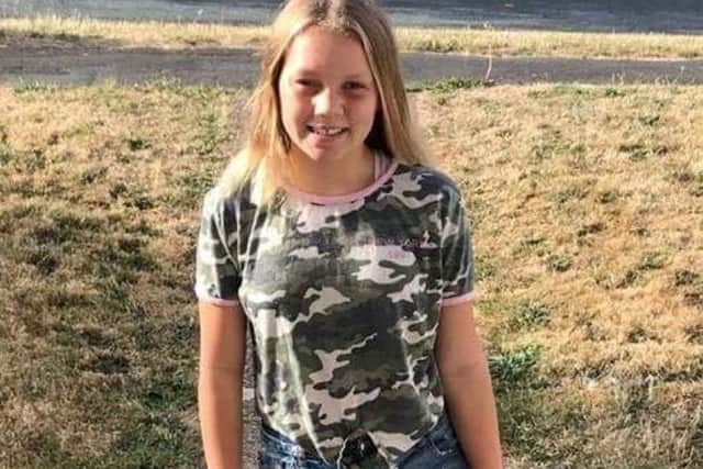 Emma-Louise Eyre, 11, is an active little girl who enjoys going on brisk walks on Dartmoor with her Army worker dad. Picture: SWNS