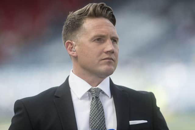 Kris Commons in his work as a pundit for Sky Sports. Picture: John Devlin
