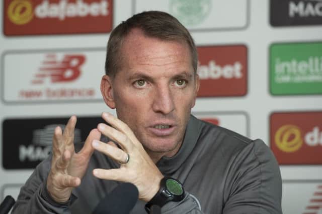 Brendan Rodgers addresses the media. Picture: Craig Williamson/SNS