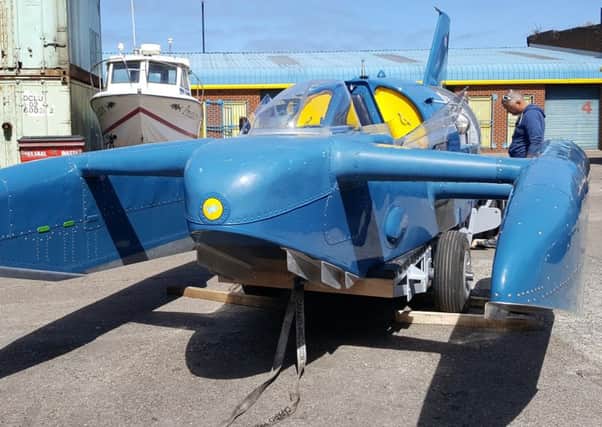 Donald Campbell's Bluebird K7 is about to take to the water once again, right here on Bute.