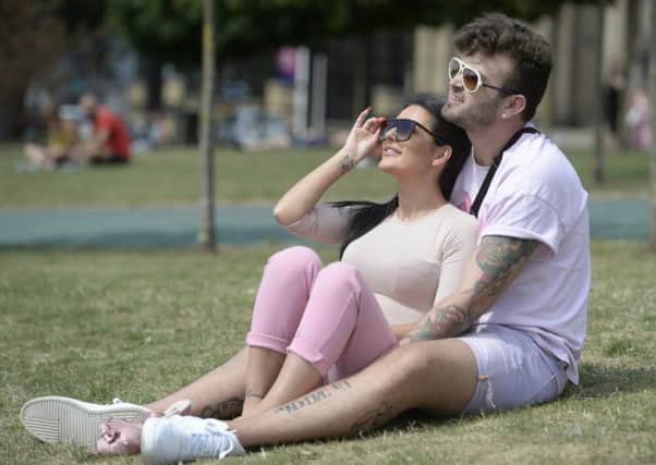 Scots soak up the sun from the city centre of Glasgow. Picture: SWNS