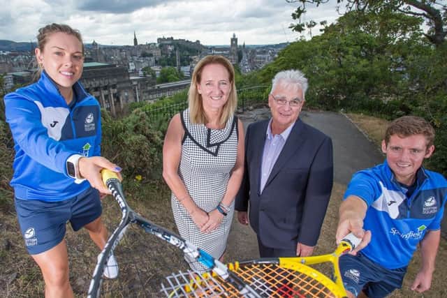 Lisa Aitken, Maggie Still, Sandy Adam and Greg Lobban at the launch of the Springfield Scottish Open.