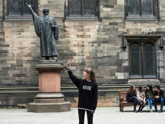 Kit Guy is among the young people featured in a new short film which raises questions about Edinburgh's legacy of monuments.