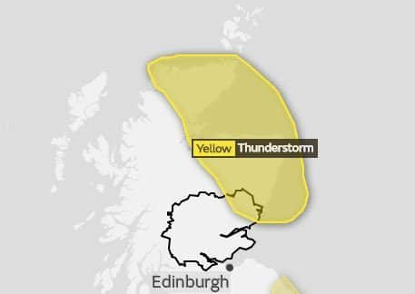 The area affected by the warning. Picture: Met Office