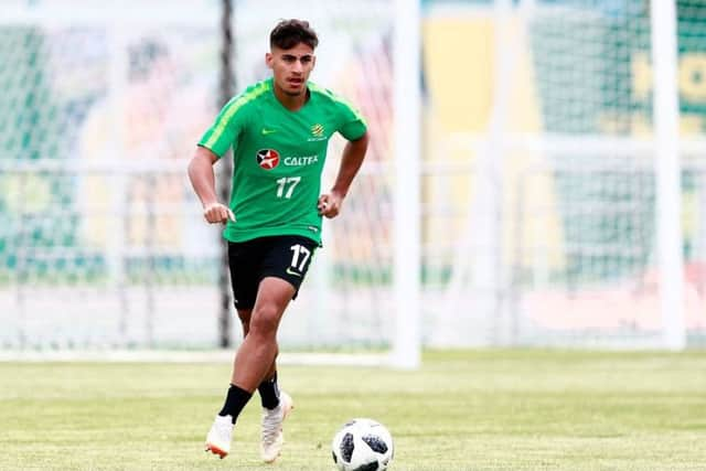 Daniel Arzani featured on all three of Australia's games at the World Cup. Picture: BENJAMIN CREMEL/AFP/Getty