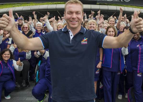 Sir Chris Hoy spent time with Glasgow 2018 Volunteers at the SSE Hydro ahead of the European Championships.Picture: John Devlin