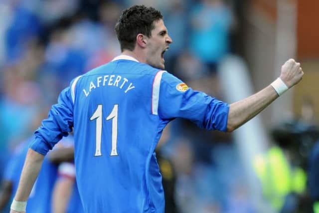Kyle Lafferty left Ibrox in 2012 but could be on the brink of a return. Picture: Ian Rutherford