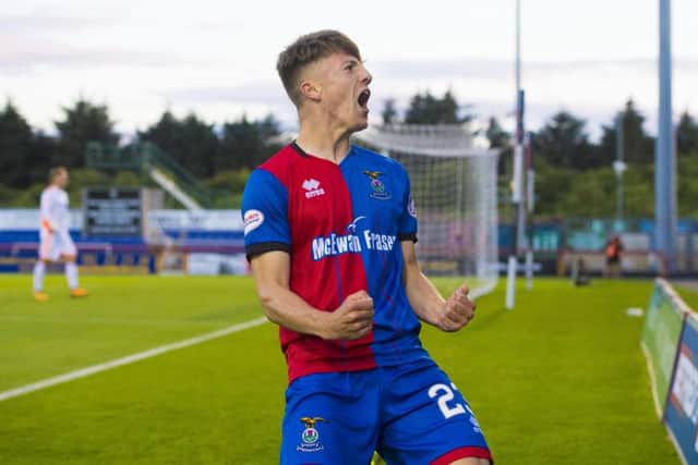Brad McKay celebrates after scoring against Raith Rovers. Pic: SNS/Ross Parker