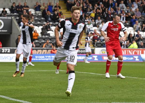 St Mirren's Cammy Smith celebrates after scoring to make it 2-0. Pic: SNS/Rob Casey