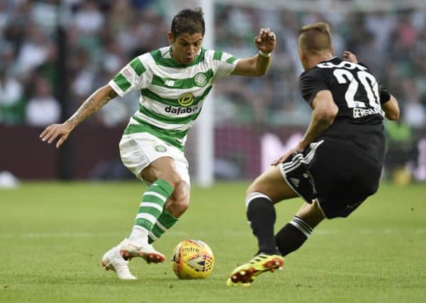 Christian Gamboa performed well for Celtic after deputising for Mikael Lustig against Rosenborg in the Champions League qualifier. Picture: Rob Casey