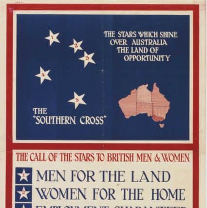A 1960s poster advertising the Â£10 passage to Australia. PIC: Contributed.