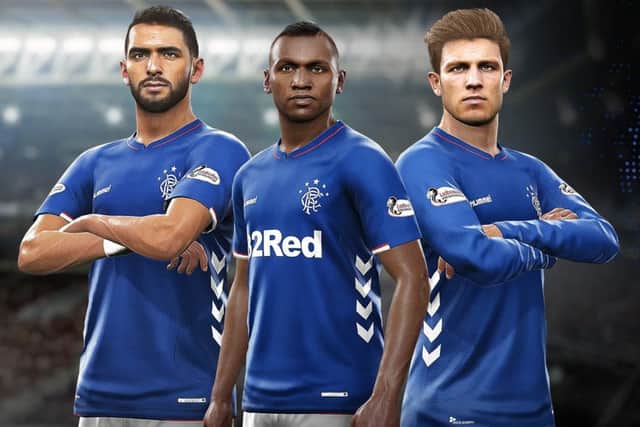 Rangers have been announced as a partner club for PES2019. Picture: Konami