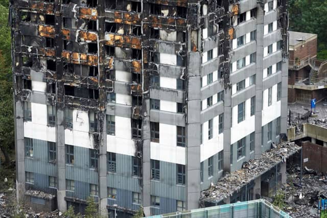 The remains of the Grenfell Tower block in north Kensington, west London.
Picture: Getty Images