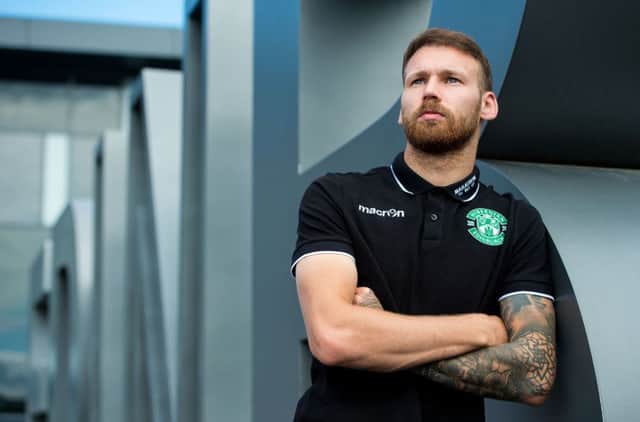 Martin Boyle is anxious that Hibs avoid conceding cheap goals in Greece. Picture: SNS.