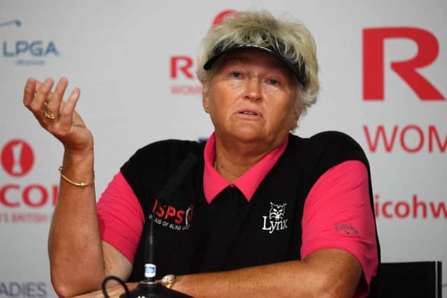 Laura Davies speaks to the media ahead of the Ricoh Women's British Open at Royal Lytham. Picture: Ross Kinnaird/Getty