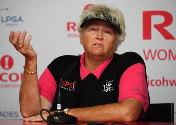 Laura Davies speaks to the media ahead of the Ricoh Women's British Open at Royal Lytham. Picture: Ross Kinnaird/Getty