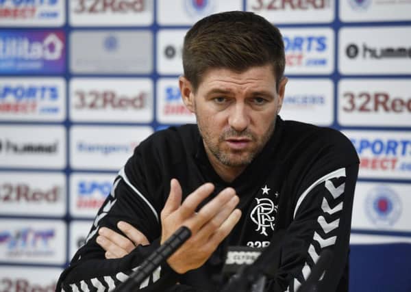 Rangers manager Steven Gerrard addresses the media. Picture: Rob Casey/SNS