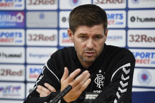 Rangers manager Steven Gerrard addresses the media. Picture: Rob Casey/SNS