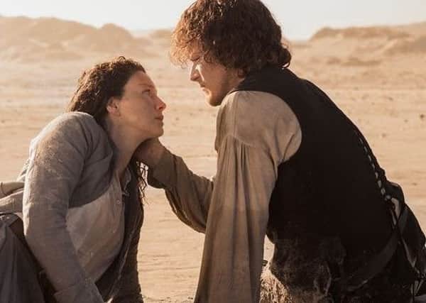 Outlander's Claire and Jamie Fraser, played by Caitriona Balfe and Sam Heughan, look to a new life in North America after their ship wrecked on the way home to Scotland from Jamaica. PIC: Sony Pictures Television 2018.