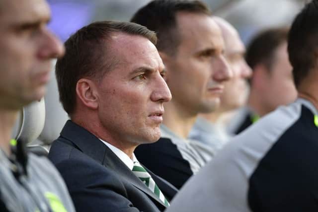Brendan Rodgers watches on as his side get the result they need. Picture: AP