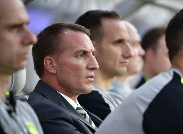 Brendan Rodgers watches on as his side get the result they need. Picture: AP