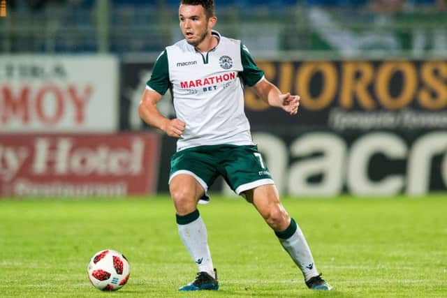 John McGinn scored a crucial Europa League goal for Hibs in Greece. Picture: Ross Parker/SNS