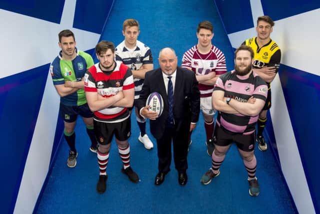 Mark Dodson with representatives from the Super Six teams. Picture: SNS Group