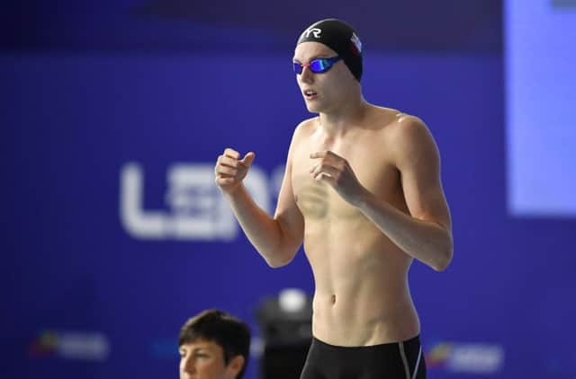 Duncan Scott is pictured prior to his 100m freestyle heat. Picture: SNS Group