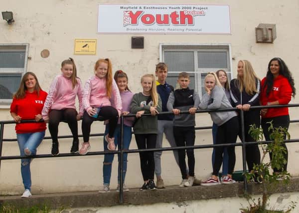 Staff and members of mayfield and Easthouses Y2K Youth Group, which has received lottery funding for a new project. 6/8/18