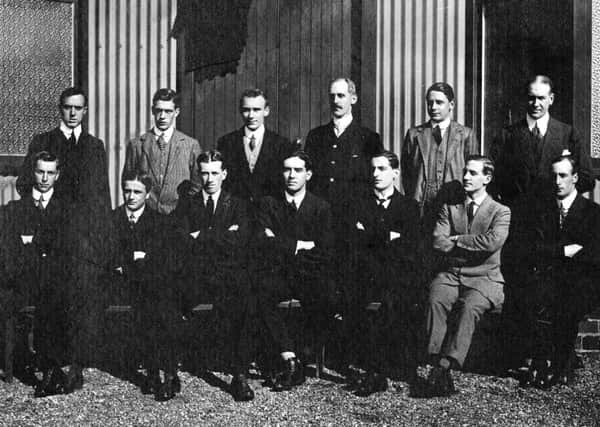 George Ramsay of of Queens Park Football Club, back row second from right, gave up his football career to join his teammates on the Western Front.
