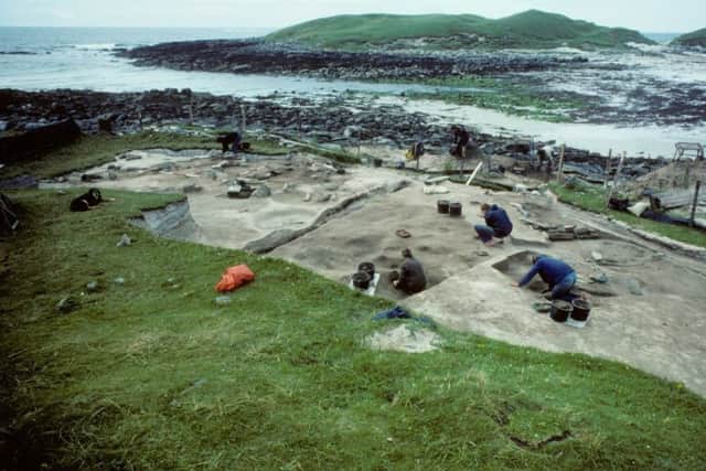 Excavation of Neolithic buildings at the Udal in 1981. PIC: Copyright Udal Project Archives.