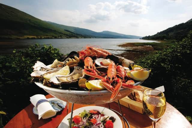 A SHELLFISH PLATTER - AS SERVED  AT THE LOCH FYNE OYSTER BAR AT CAIRNDOW (BESIDE LOCH FYNE) ARGYLL.  PIC: P.TOMKINS/VisitScotland