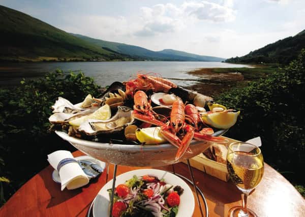 A SHELLFISH PLATTER - AS SERVED  AT THE LOCH FYNE OYSTER BAR AT CAIRNDOW (BESIDE LOCH FYNE) ARGYLL.  PIC: P.TOMKINS/VisitScotland