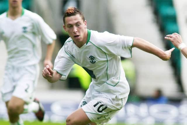 Scott Brown plays his first European game - for Hibs in the Intertoto Cup in 2004