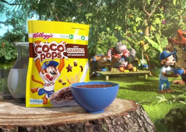 The television ad for Kellogg's Coco Pops Granola has been banned for promoting junk food to children. Picture: PA Wire