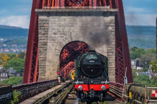 The steam train tour crosses the iconic Forth Bridge
