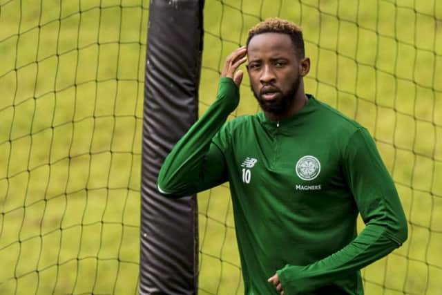 Moussa Dembele is put through his paces at Celtic's Lennoxtown training complex. Picture: SNS Group