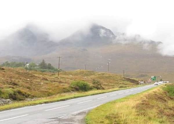 The collision hapened about a mile north of Sligachan on the A87 on Wednesday morning. Picture: Geograph