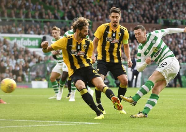 Callum McGregor opened the scoring against AEK Athens but Celtic could not hold on to the lead. Picture: Rob Casey/SNS