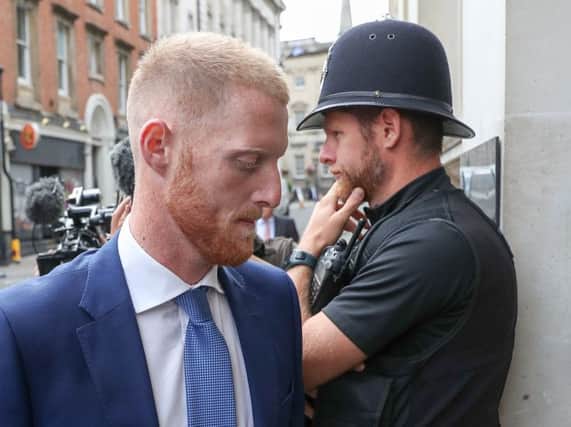 England cricketer Ben Stokes arrives at Bristol Crown Court where he is standing trial jointly accused of affray. Picture: PA.
