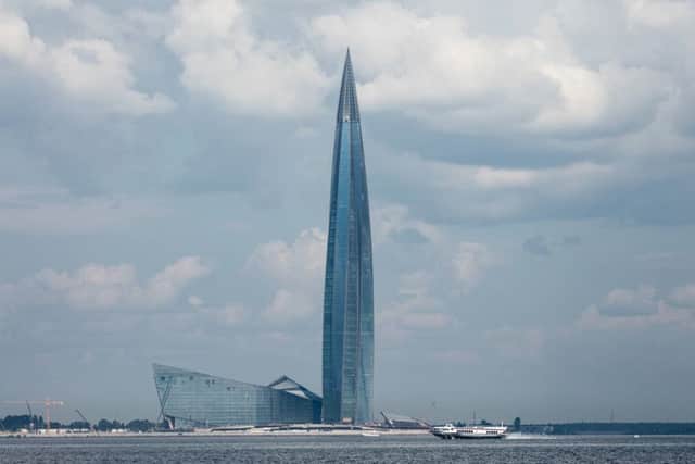The near-completed building in St Petersburg.
