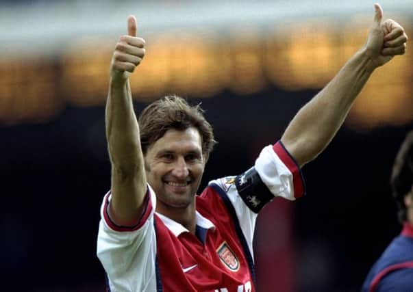 One-club man Tony Adams made 669 appearances for Arsenal. Picture: Allsport.