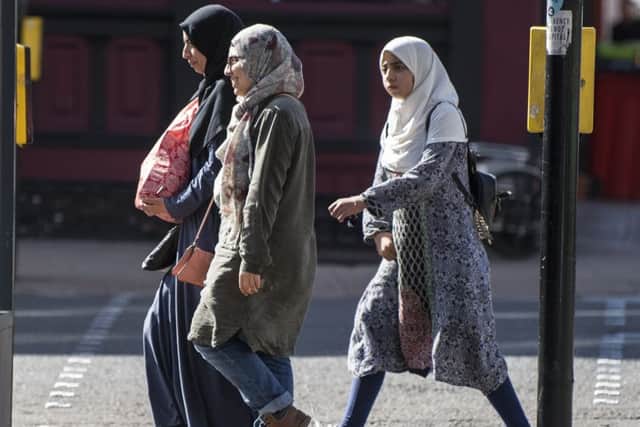 Hijab wearers on the streets of Glasgow. Picture: John Devlin