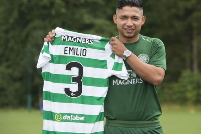 Emilion Izaguirre could be in the Celtic squad to face Hearts. Picture: SNS.