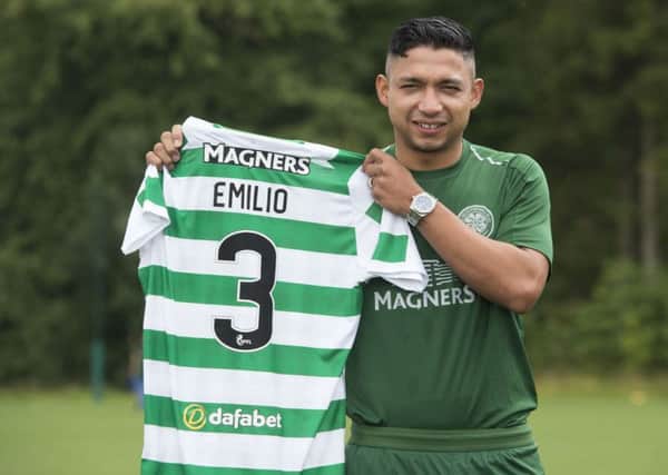 Emilion Izaguirre could be in the Celtic squad to face Hearts. Picture: SNS.